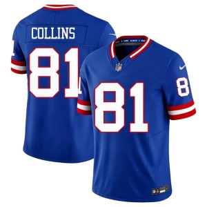 Men Throwback Royal #81 Beaux Collins Giants Embroidery Jerseys 110776-560