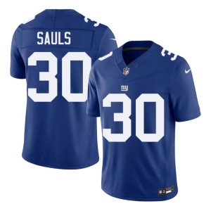 Mens #30 New York Giants Embroidery Royal Ben Sauls Jersey 558167-536