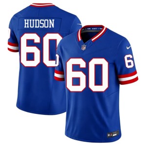 Mens Bryan Hudson Royal #60 New York Football Giants NFL Throwback Jerseys 113663-779