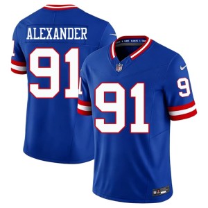 Mens Throwback Royal Football Darius Alexander Jints #91 Jersey 488680-475
