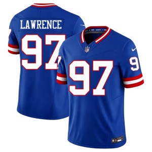 Men NY Throwback Embroidery Dexter Lawrence Royal #97 Jerseys 642020-523