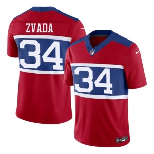 Mens #34 NYG Football Dominic Zvada Red Jersey 221675-410