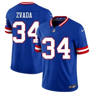 Mens #34 Throwback New York Football Giants Official Royal Dominic Zvada Jerseys 310458-109