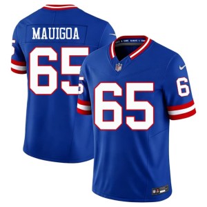 Men NYG Francis Mauigoa Stitch Throwback Royal #65 Jerseys 476612-360