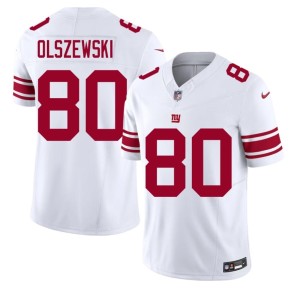 Men Gunner Olszewski White NIL NY #80 Jerseys 744110-912