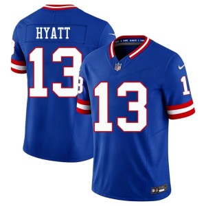 Men Royal Throwback New York Football Giants Jalin Hyatt NIL #13 Jerseys 737008-602