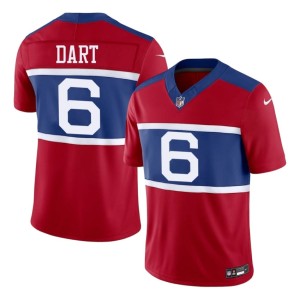 Mens Giants #6 Replica Red Jaxson Dart Jerseys 871708-787