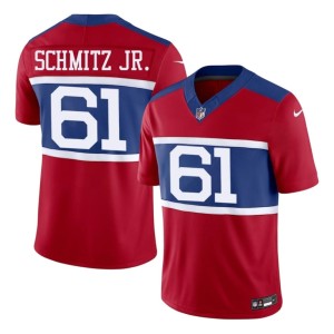 Men's NY Official Red #61 John Michael Schmitz Jr. Jersey 471422-157