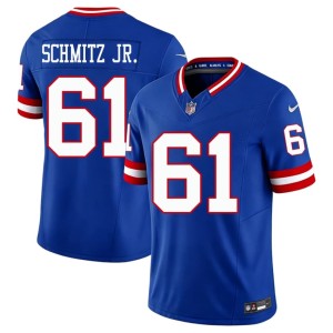 Mens John Michael Schmitz Jr. Royal #61 NFL New York Giants Throwback Jerseys 976269-815