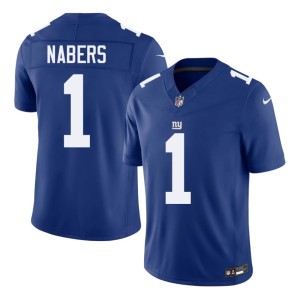 Mens Stitched #1 Royal Giants Malik Nabers Jersey 541798-917