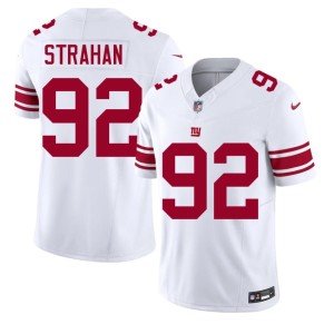 Men New York White Michael Strahan #92 Stitched Jerseys 398513-400