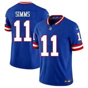 Mens #11 Phil Simms Royal Throwback Football New York Football Giants Jerseys 821344-107