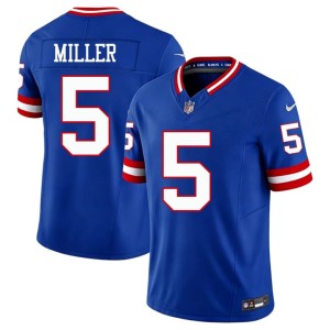 Men's Football New York Giants #5 Ryan Miller Throwback Royal Jersey 454216-889