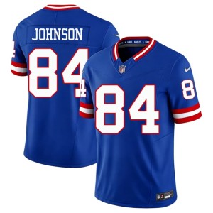 Men's #84 Official Throwback Royal NY Giants Theo Johnson Jersey 125975-532