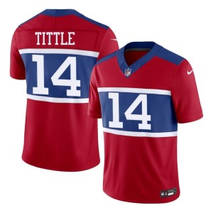Men's Game Y.A. Tittle #14 Big Blue Red Jerseys 468844-541