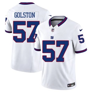 Men's #57 Throwback Giants White Chauncey Golston Player Jersey 466099-893