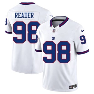 Men's NFL White DJ Reader Throwback #98 NY Giants Jersey 665567-361