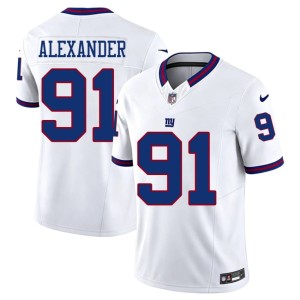 Men New York Giants Throwback #91 NFL Darius Alexander White Jerseys 356338-745