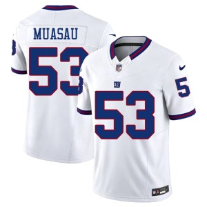 Mens Throwback Football White Giants Darius Muasau #53 Jerseys 374101-591