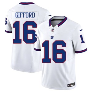 Men Frank Gifford Game #16 Throwback White G-Men Jerseys 599347-609