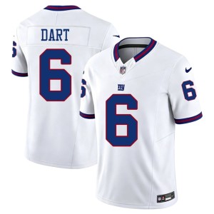 Men NYG Jaxson Dart #6 Limited Throwback White Jersey 483921-266