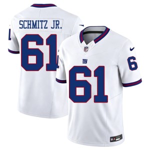 Men's Stitch Throwback #61 New York White John Michael Schmitz Jr. Jersey 421597-788