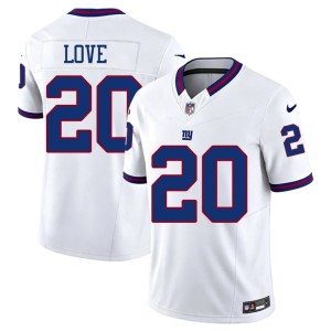Men's Throwback White New York Giants #20 Game Julian Love Jerseys 538937-991