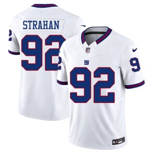 Men's #92 White Throwback NY Stitched Michael Strahan Jersey 145987-874