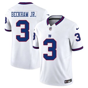 Men White Big Blue #3 Throwback Odell Beckham Jr. Replica Jerseys 716293-965