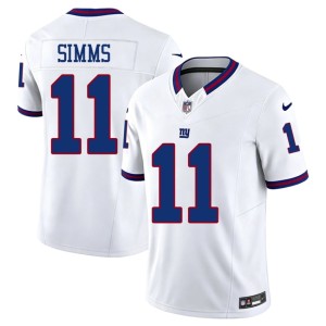 Men's Throwback White Phil Simms NIL #11 New York Giants Jersey 364492-820
