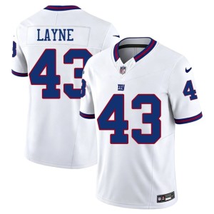 Men New York Football Giants Throwback NFL #43 White Raheem Layne Jersey 176430-967