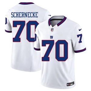 Men Giants Ryan Schernecke #70 Football Throwback White Jersey 630077-721