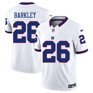 Men's Giants Saquon Barkley #26 White Throwback NIL Jersey 655386-444