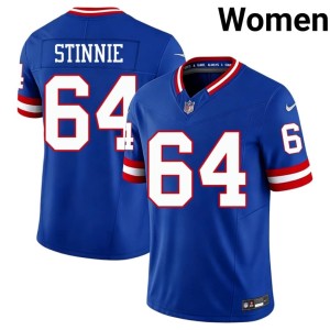 Women's Aaron Stinnie Royal New York Giants #64 Throwback Limited Jerseys 790839-132