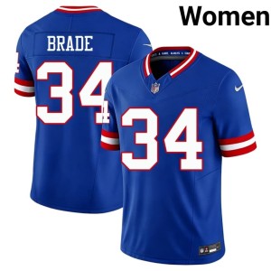 Womens #34 G-Men Royal Replica Throwback Beau Brade Jerseys 799514-318