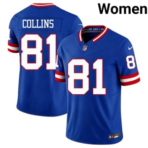 Womens Official Royal #81 Beaux Collins Throwback New York Football Giants Jerseys 491499-818