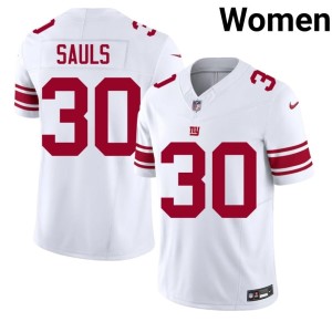 Women's NY Giants Limited #30 White Ben Sauls Jerseys 676215-170