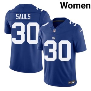 Women Ben Sauls Royal #30 Football G-Men Jerseys 549306-880