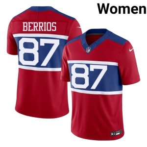 Womens #87 Braxton Berrios NIL Giants Red Jersey 884782-666