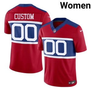 Women Custom Red NY Giants 2026-27 #00 Jerseys 860210-251