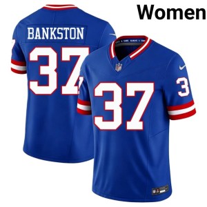 Womens Royal Official New York Giants #37 Damon Bankston Throwback Jerseys 924372-180