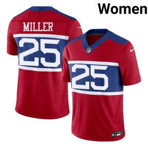 Womens #25 Limited Dante Miller Red New York Giants Jerseys 548307-348