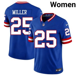 Women's Official #25 Dante Miller Throwback Royal NY Jersey 168747-884