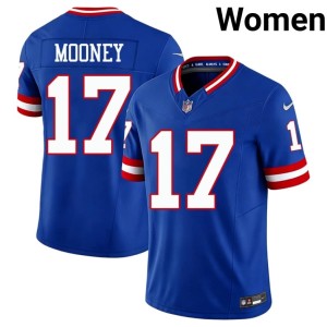 Womens Royal Giants Throwback #17 Darnell Mooney Game Jerseys 850976-792