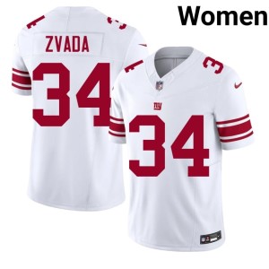 Womens White New York Football Giants #34 Dominic Zvada NFL Jersey 544229-739