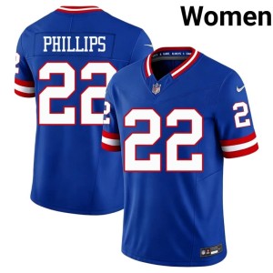 Women Dru Phillips NFL Royal Throwback Big Blue #22 Jersey 318181-701