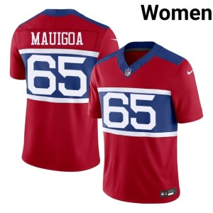 Women's #65 Francis Mauigoa New York Football Giants Embroidery Red Jerseys 354748-754