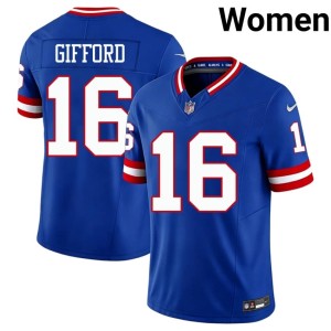 Women Throwback Royal #16 Frank Gifford 2026 Jints Jerseys 546841-874
