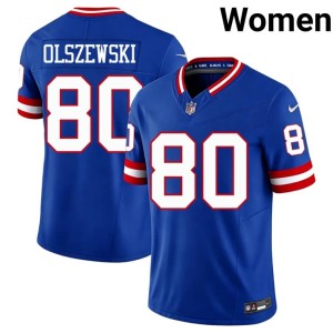 Women's Royal Throwback New York #80 Gunner Olszewski Stitch Jersey 271678-565