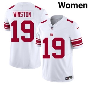 Women's #19 NYG White Jameis Winston Official Jersey 410328-442